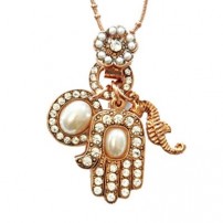 Oriental Hamsa Necklace by Amaro Jewelry